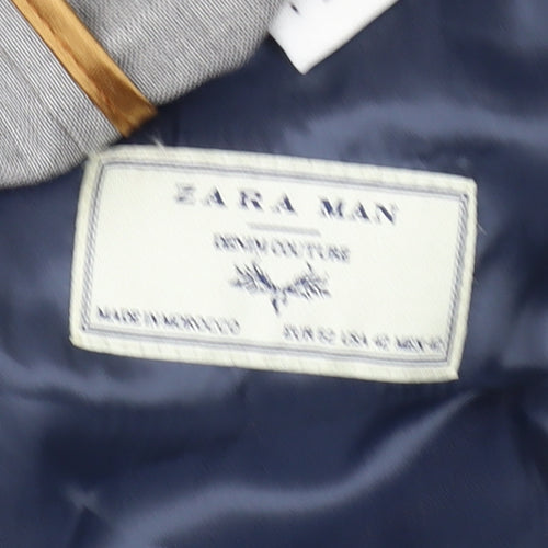 Zara Man Grey Blazer Men Regular Fit Business 42