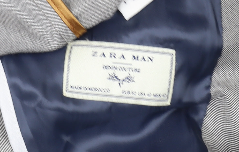 Zara Man Grey Blazer Men Regular Fit Business 42