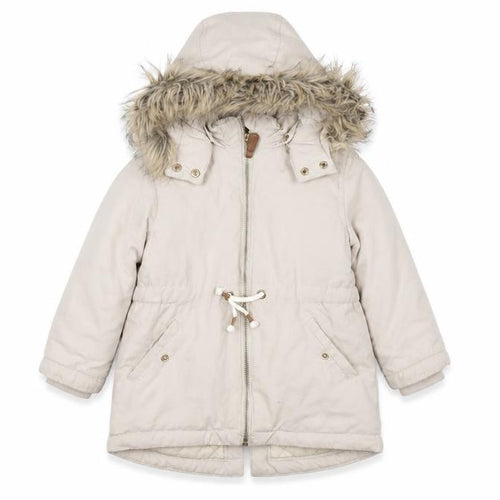 L.O.G.G. Girls Beige Parka 3-4 Years with Faux Fur Hood