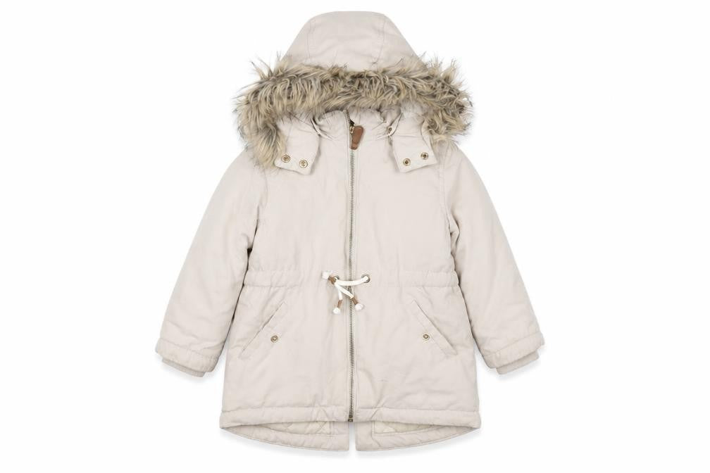 L.O.G.G. Girls Beige Parka 3-4 Years with Faux Fur Hood