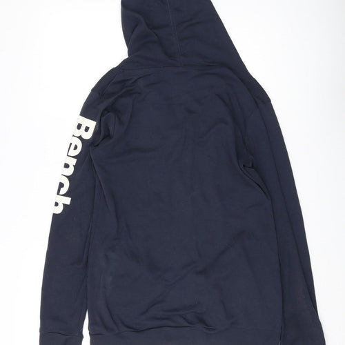 Bench Men's Blue Full Zip Hoodie, Size L, Cotton Blend