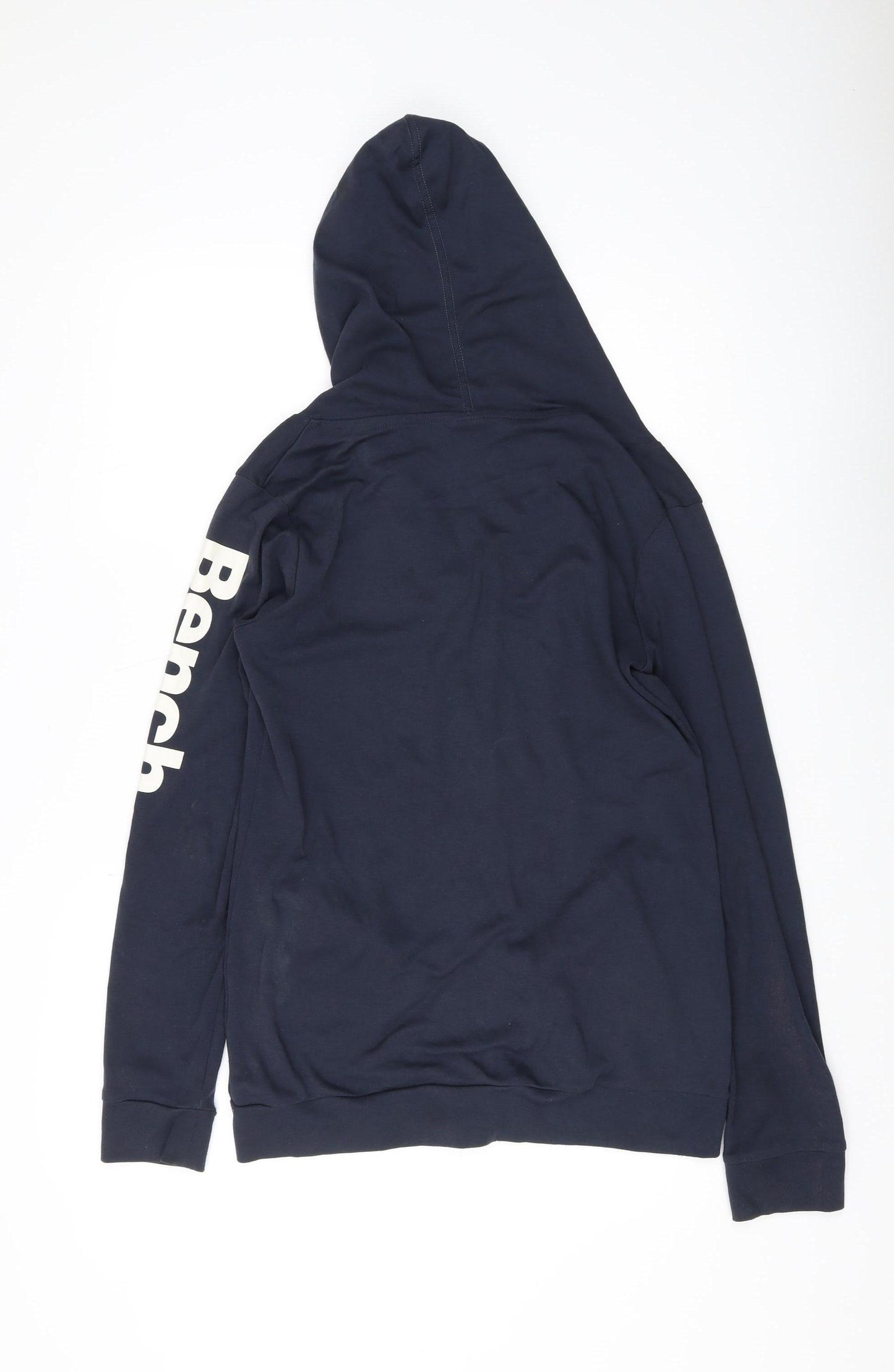 Bench Men's Blue Full Zip Hoodie, Size L, Cotton Blend