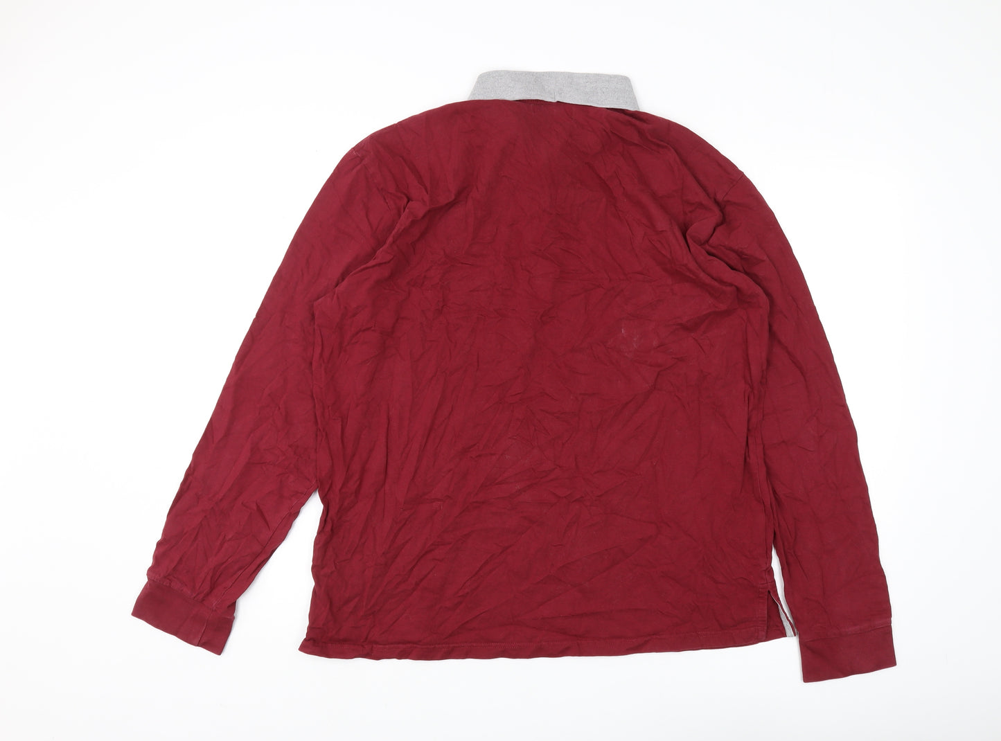 Atlas For Men Red Long Sleeve Polo XL - Embroidered Design