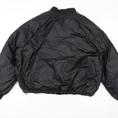 Zara Women's Black Bomber Jacket, Size 12, Casual Style
