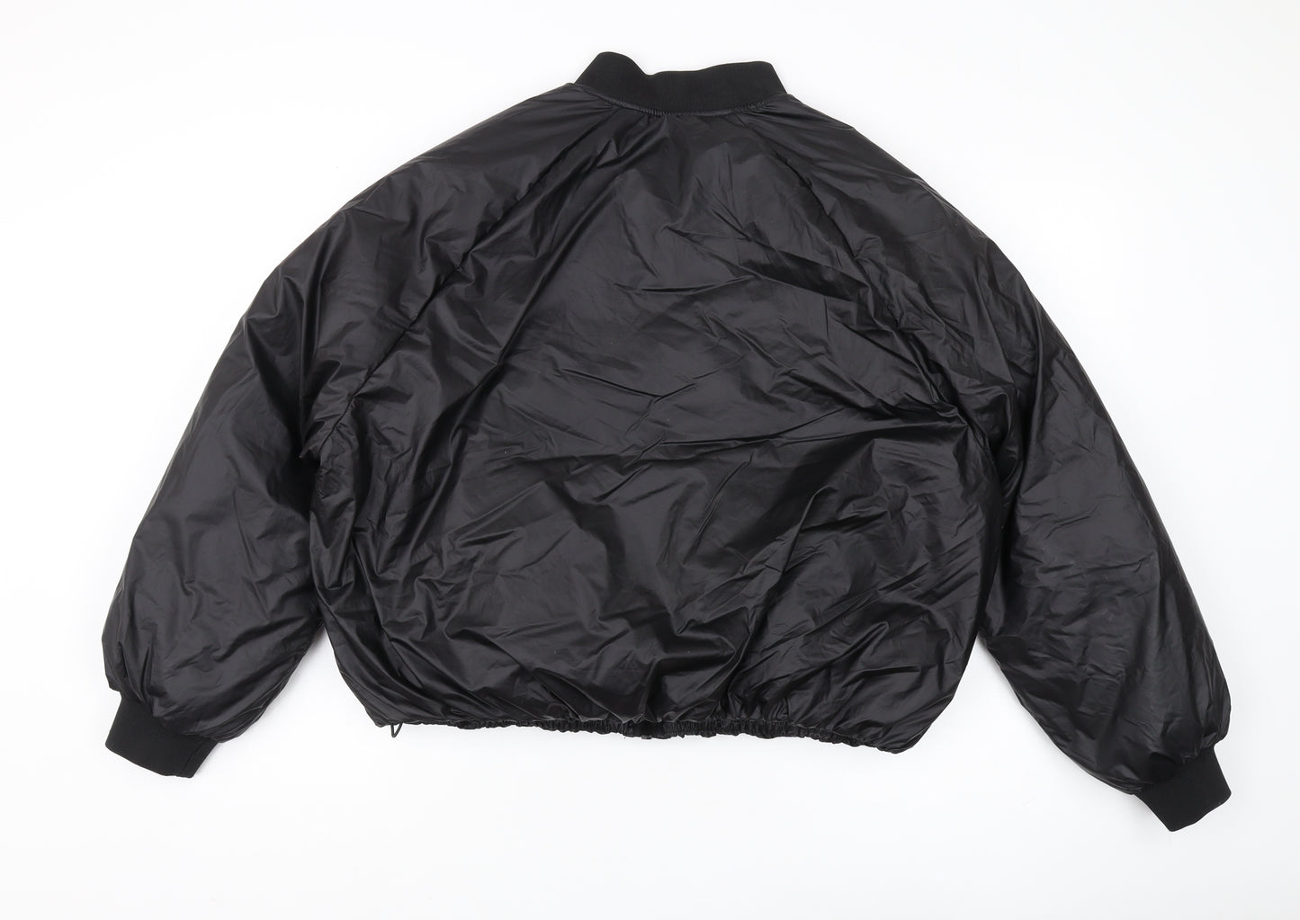 Zara Women's Black Bomber Jacket, Size 12, Casual Style