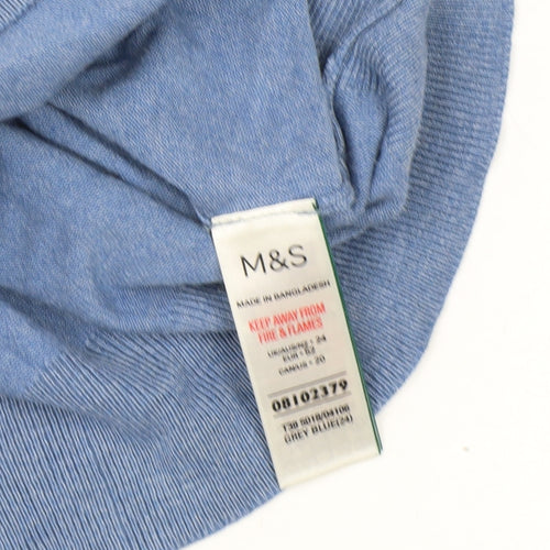 Marks and Spencer Women's Blue Roll Neck Jumper Size 16