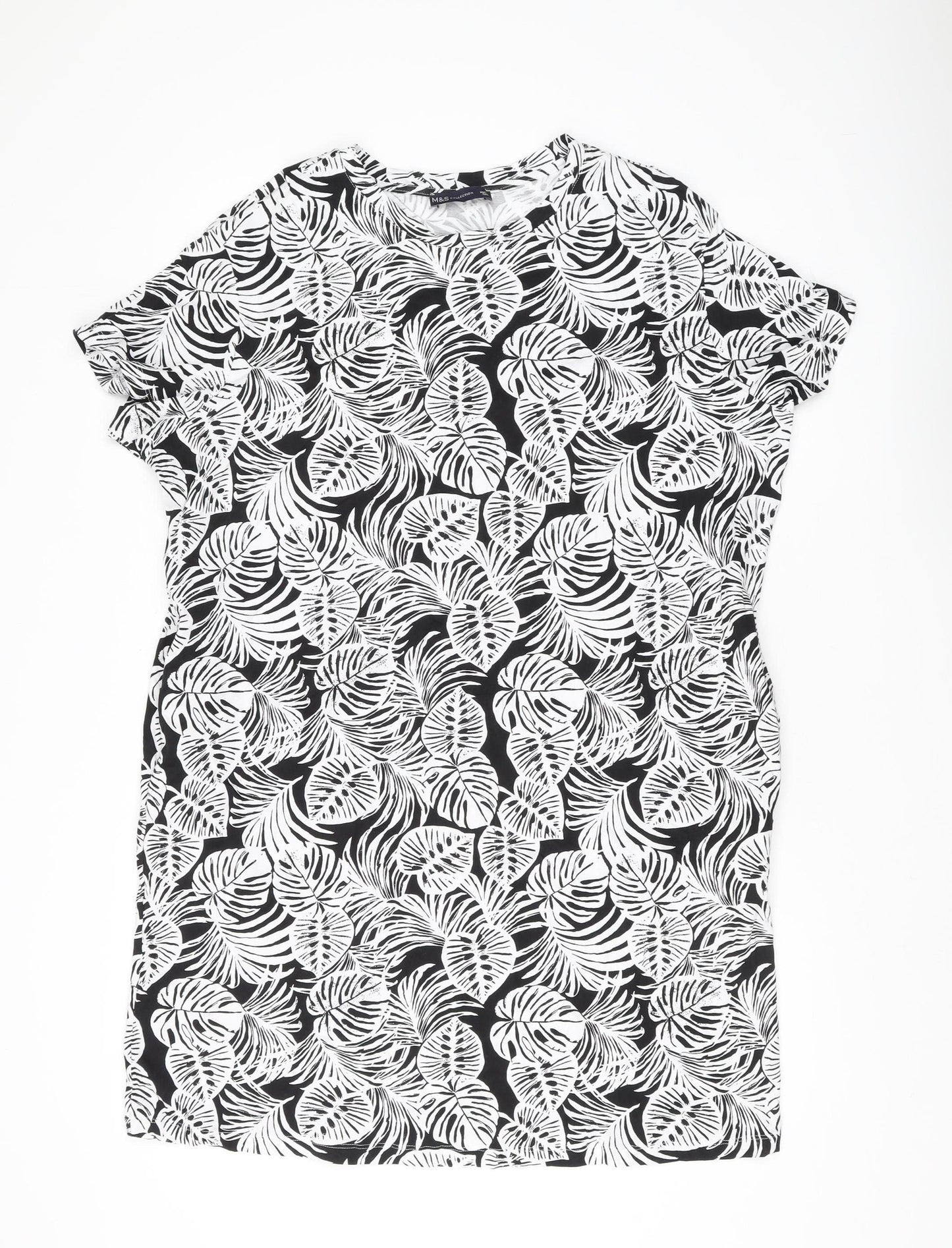 Marks and Spencer Women's Black Floral T-Shirt Dress