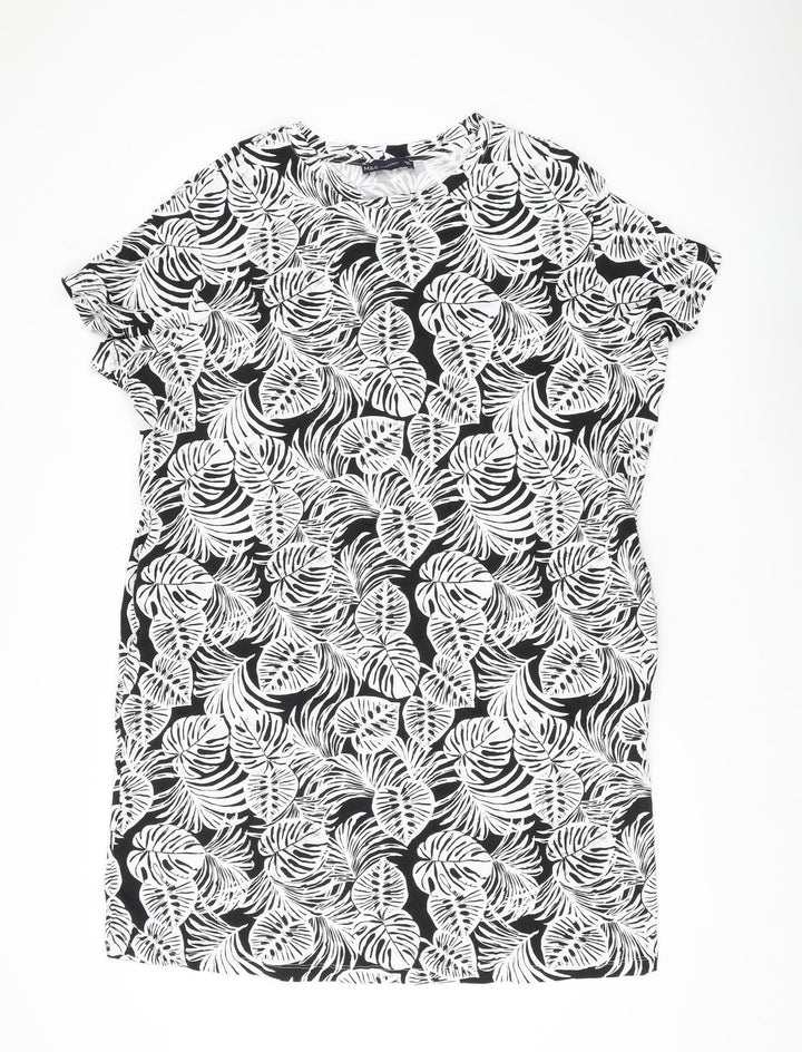 Marks and Spencer Women's Black Floral T-Shirt Dress