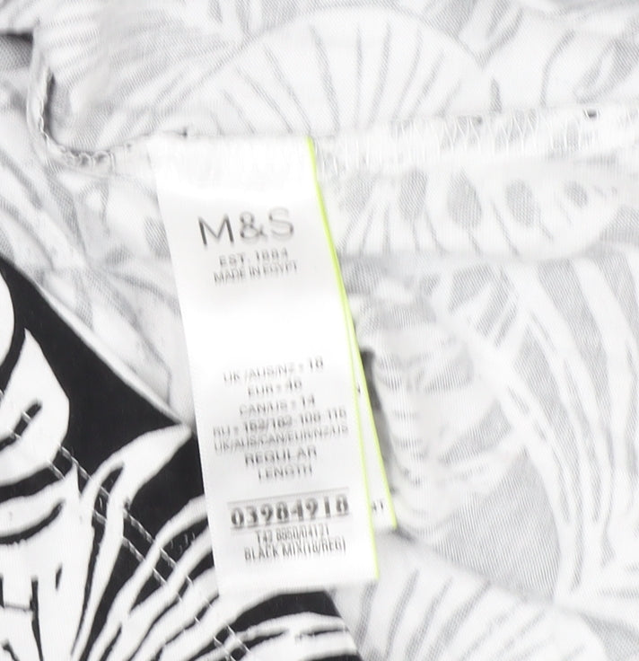 Marks and Spencer Women's Black Floral T-Shirt Dress