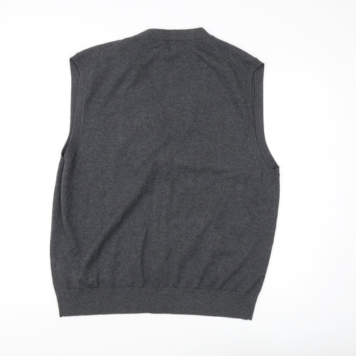 Kallspin Men's Grey XL Vest - Casual Knitwear Jumper