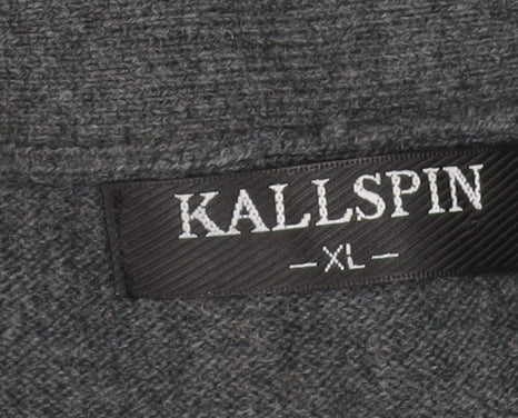 Kallspin Men's Grey XL Vest - Casual Knitwear Jumper