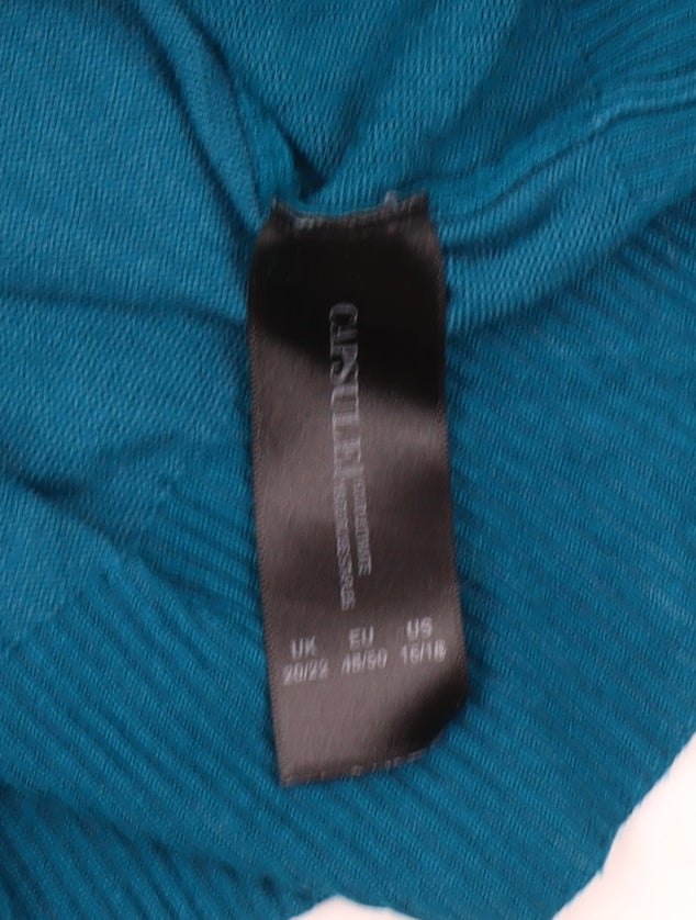 Capsule Women's Blue Cardigan, Size 20, V-Neck, Plus
