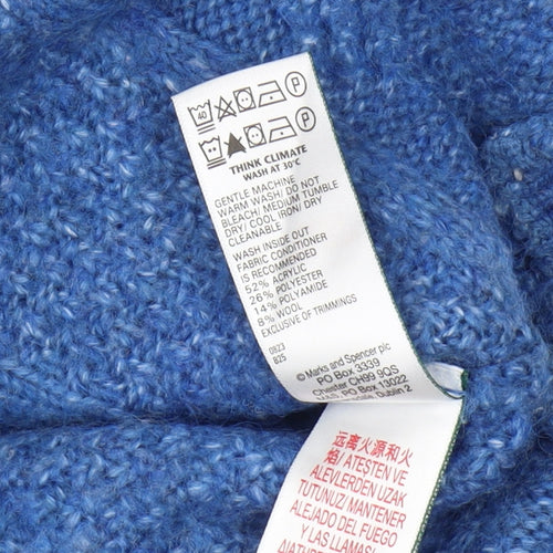 Marks and Spencer Women's Blue Medium Pullover Jumper