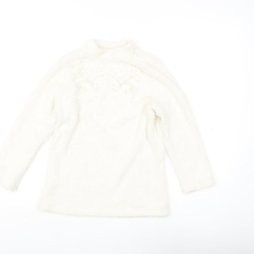 Savida Women's Ivory High Neck Jumper Size 10