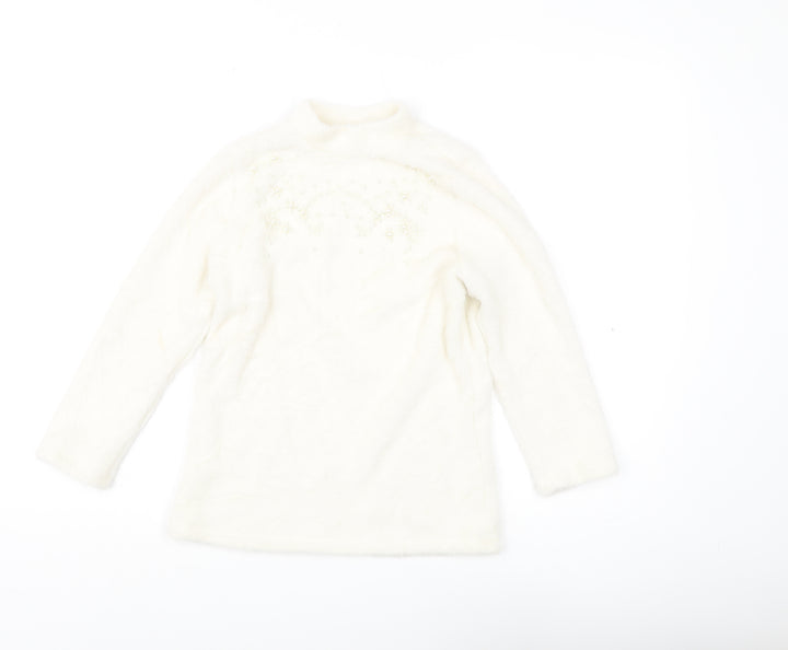 Savida Women's Ivory High Neck Jumper Size 10