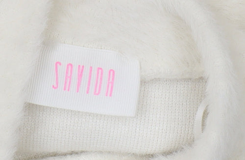Savida Women's Ivory High Neck Jumper Size 10