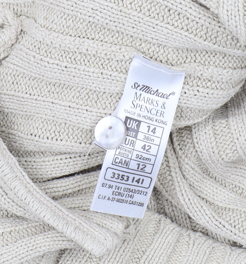 Marks and Spencer Women's Beige Cardigan Size 14