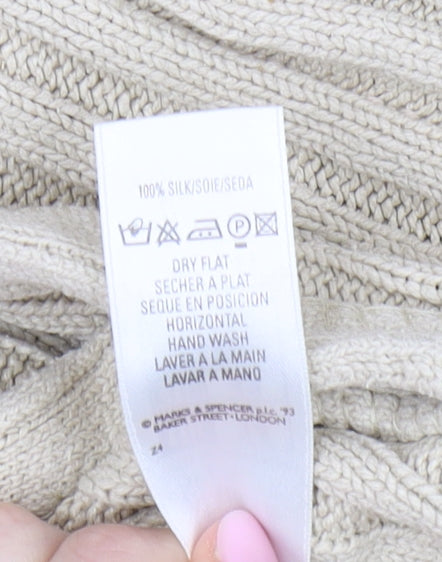 Marks and Spencer Women's Beige Cardigan Size 14