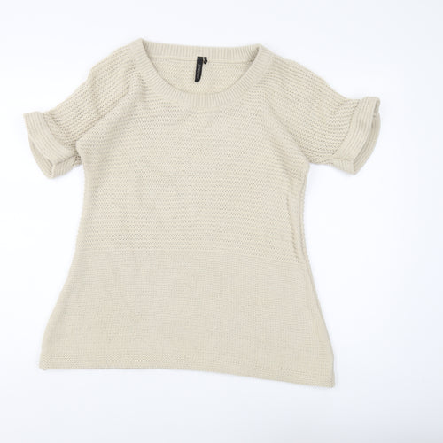 Topshop Women’s Beige Chunky Knit Pullover Jumper Size 8