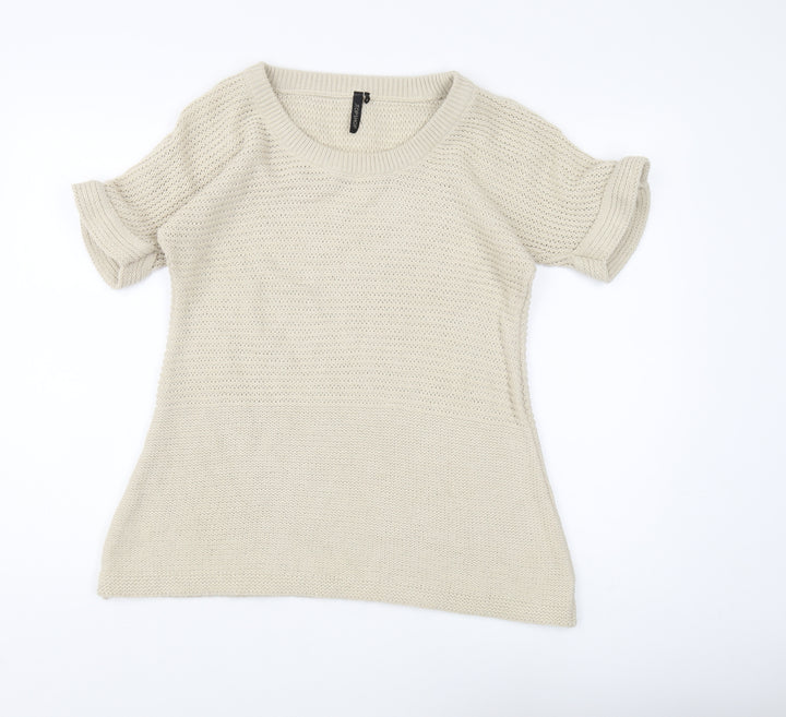 Topshop Women’s Beige Chunky Knit Pullover Jumper Size 8