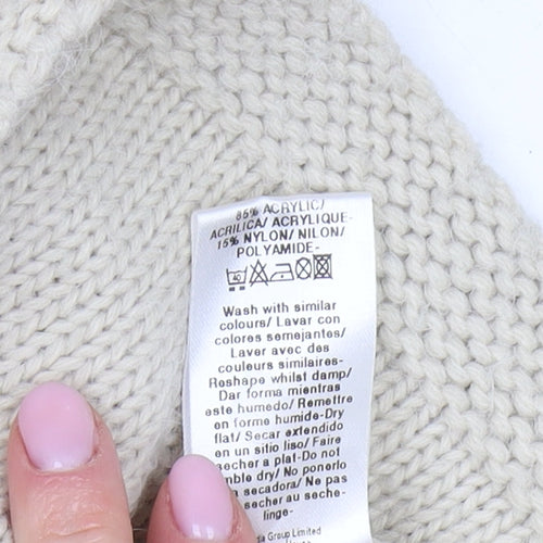 Topshop Women’s Beige Chunky Knit Pullover Jumper Size 8