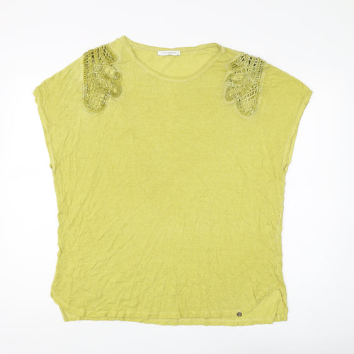 Cotton Brothers Women's Green XL Crochet Accent T-Shirt