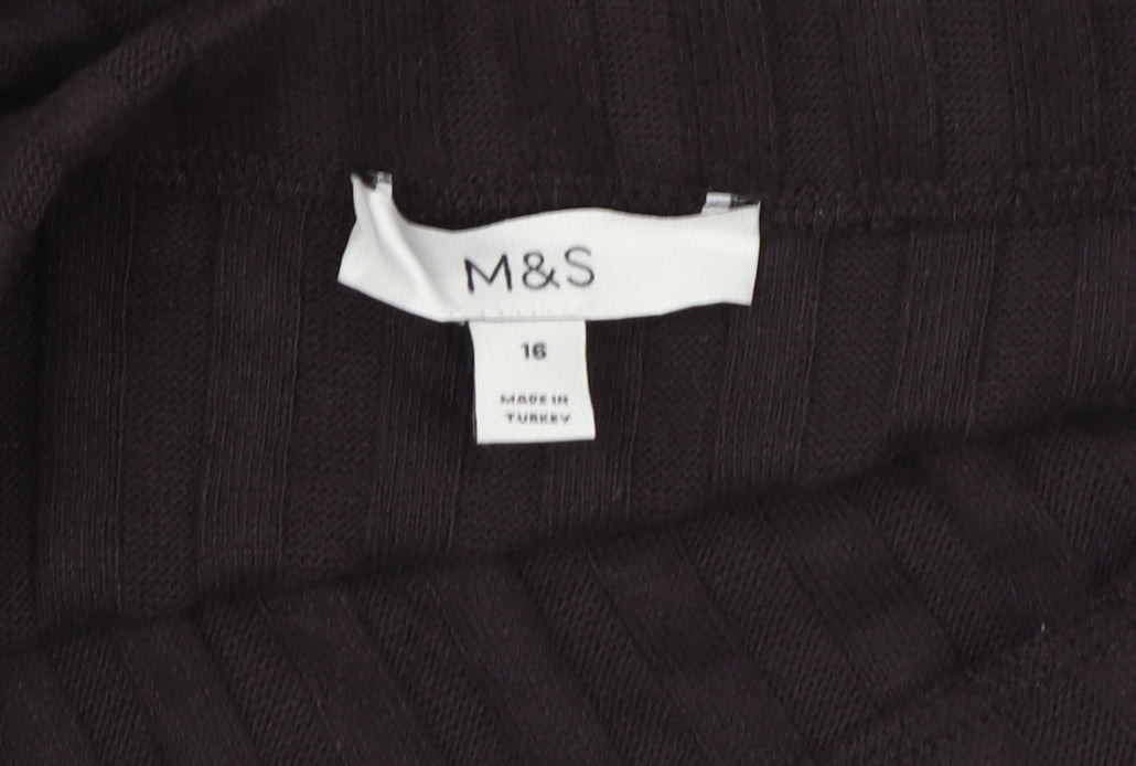 Marks and Spencer Women's Brown Pencil Skirt Size 16