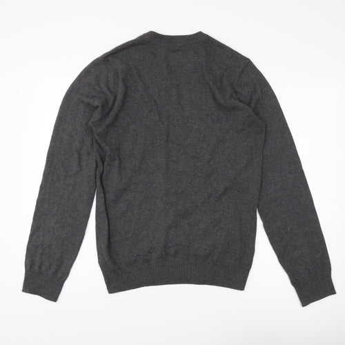 Aeropostale Men's Grey V-Neck Pullover Jumper S