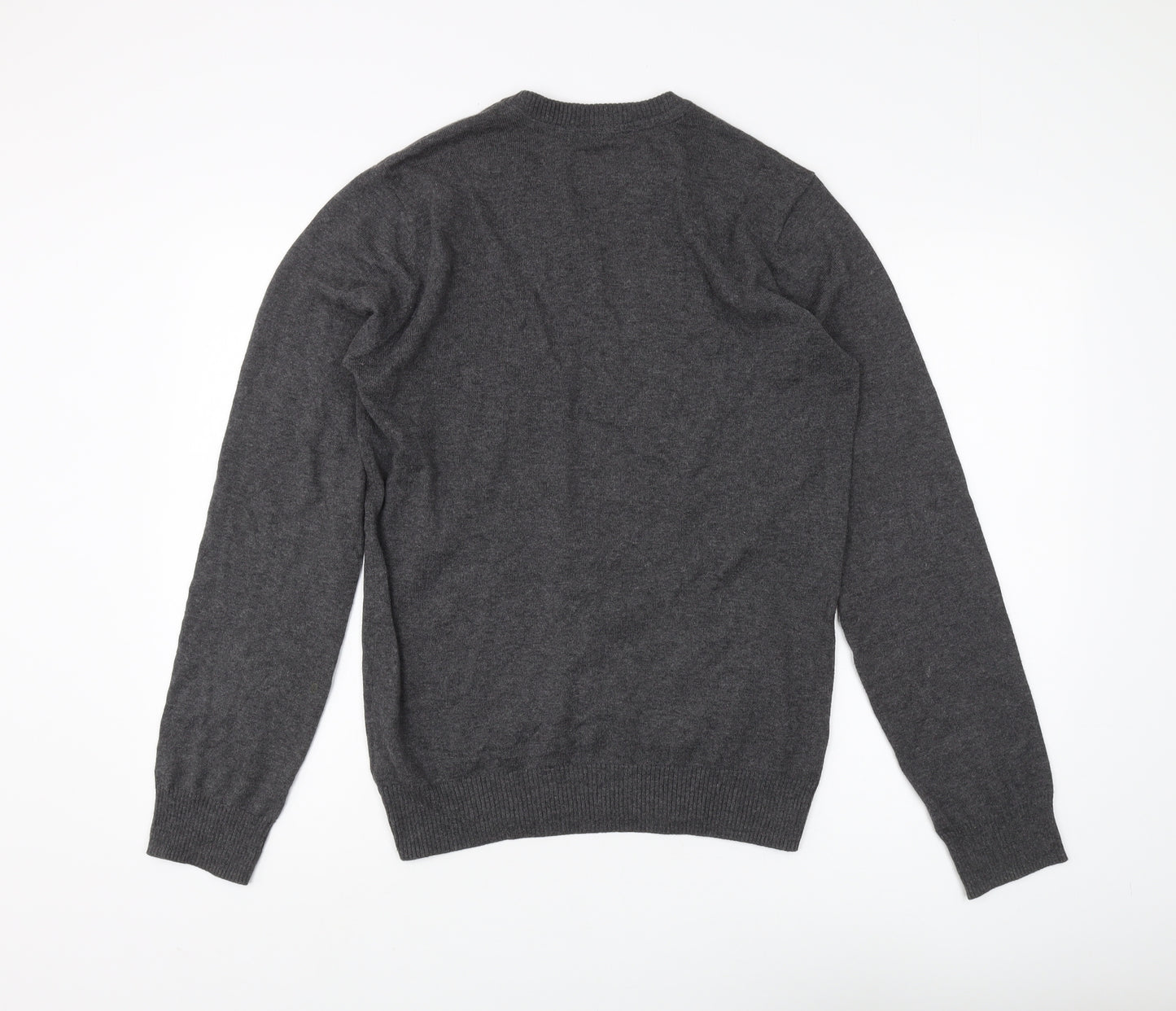 Aeropostale Men's Grey V-Neck Pullover Jumper S