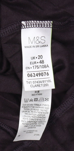 Marks and Spencer Women's Purple T-Shirt, Size 20, Casual
