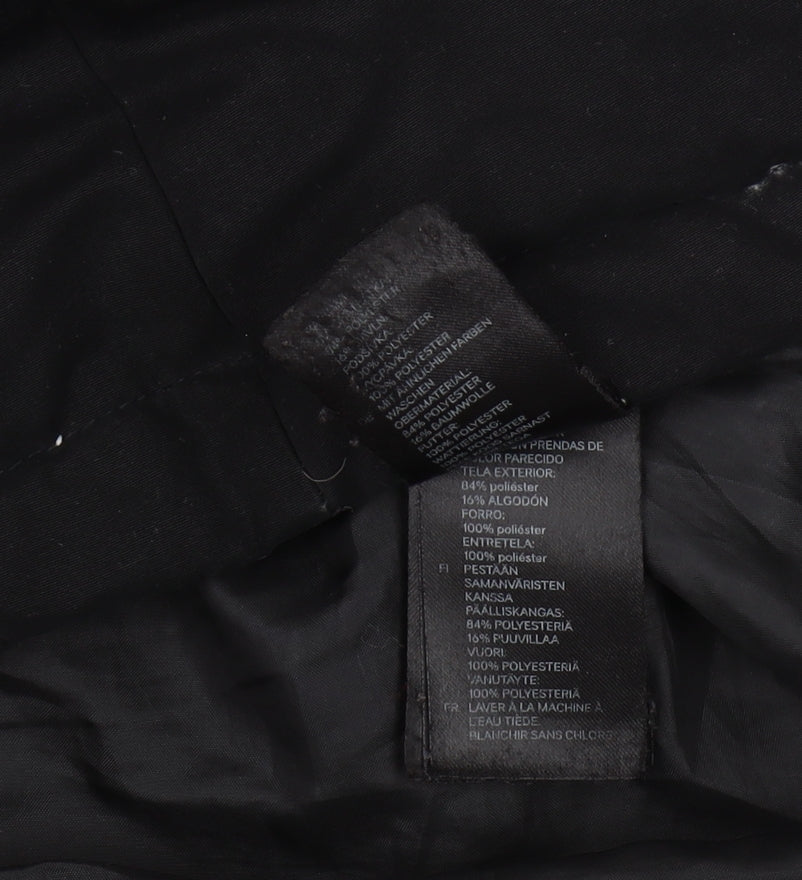 H&M Women's Black Parka with Fur Trim Size 12