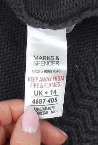 Marks and Spencer Women's Grey Cardigan UK 14 Classic