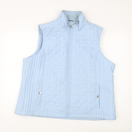 M&Co Blue Quilted Waistcoat for Women Size 20 Casual