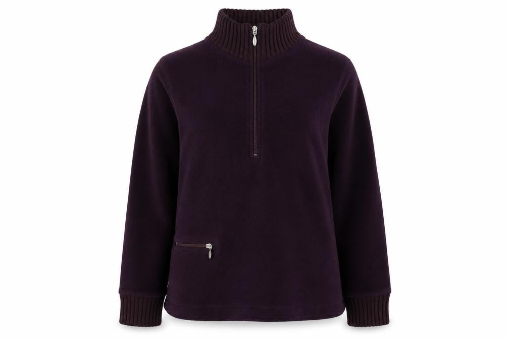 Front view of M&Co Women's XL Purple Fleece Pullover Sweatshirt