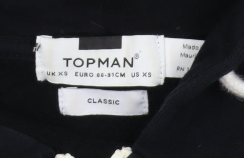 Topman Men's Black XS Full Zip Hoodie