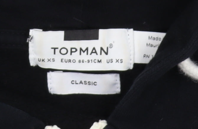 Topman Men's Black XS Full Zip Hoodie