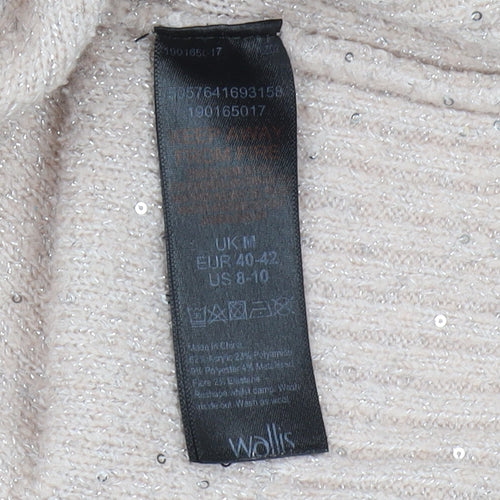 Wallis Women's Beige V-Neck Pullover Jumper - M