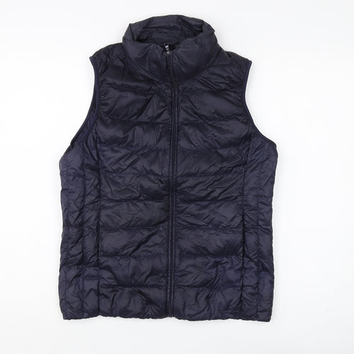 Uniqlo Blue Unisex Puffer Waistcoat, M, Casual Sleeveless