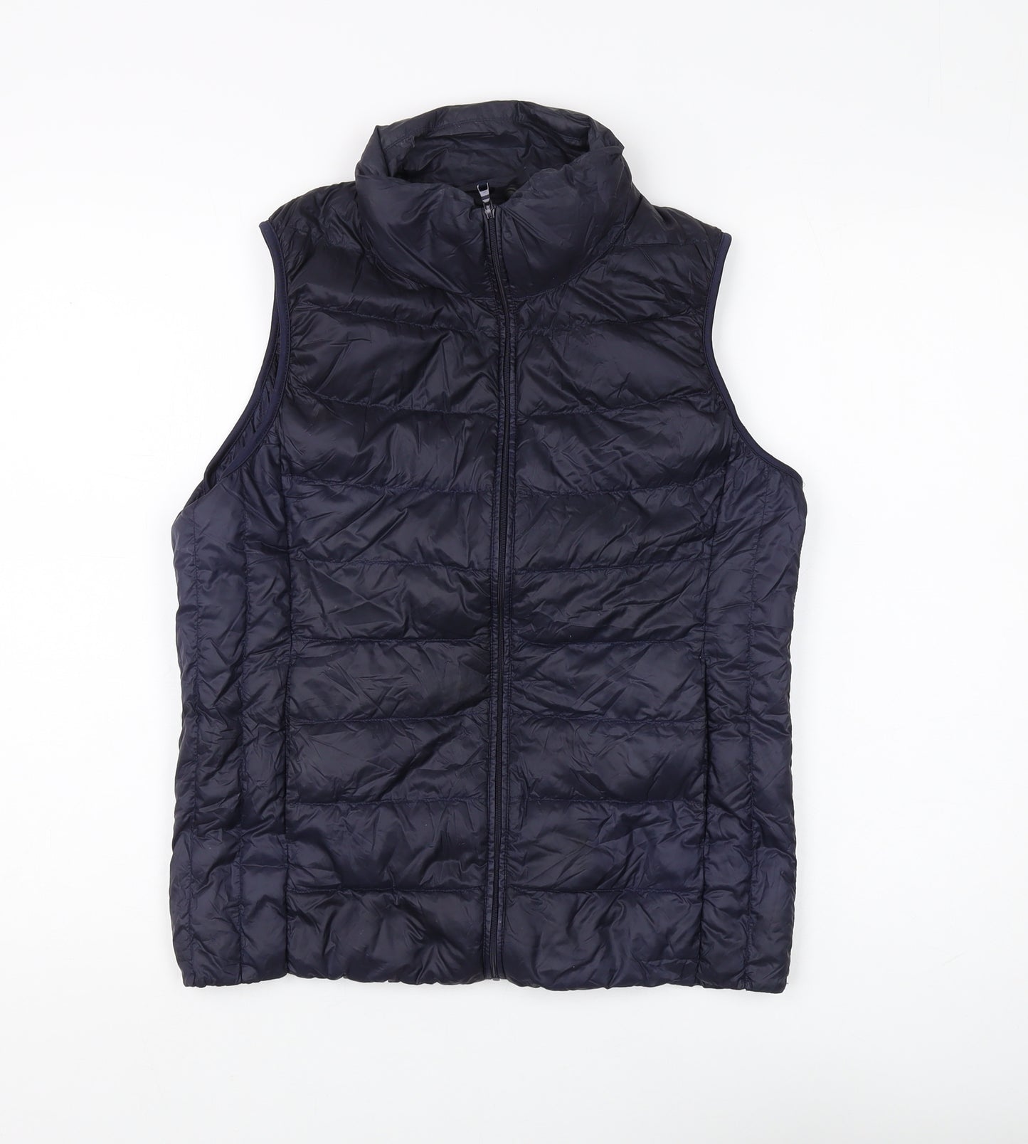 Uniqlo Blue Unisex Puffer Waistcoat, M, Casual Sleeveless