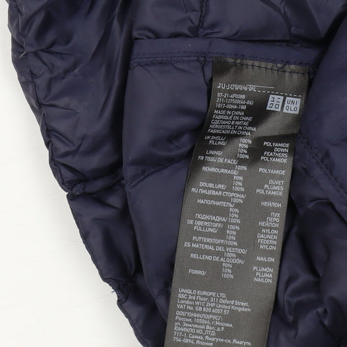 Uniqlo Blue Unisex Puffer Waistcoat, M, Casual Sleeveless