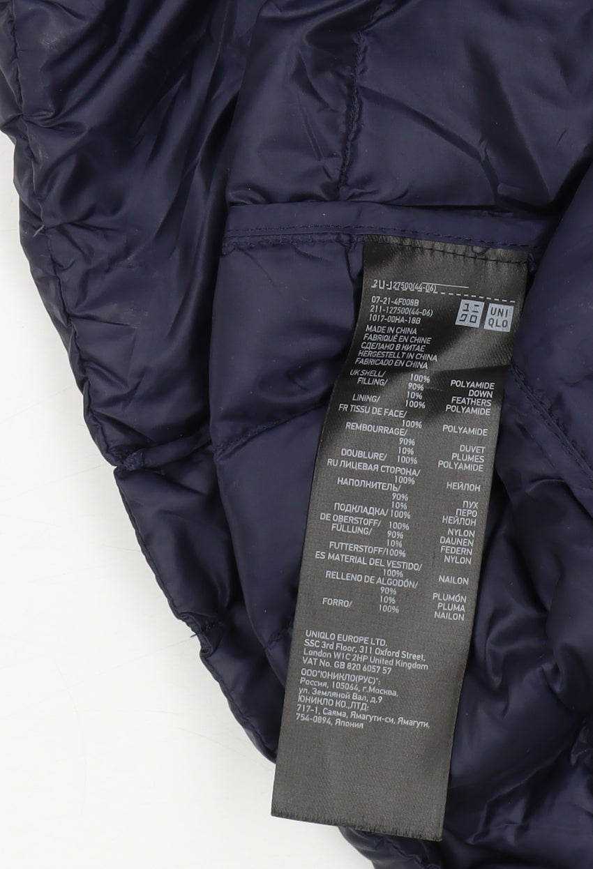 Uniqlo Blue Unisex Puffer Waistcoat, M, Casual Sleeveless