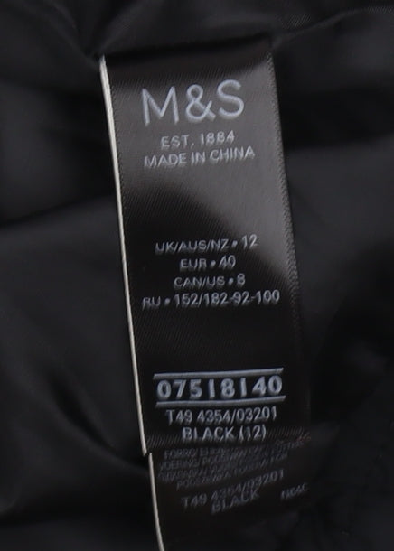 Marks and Spencer Women's Black Puffer Jacket Size 12