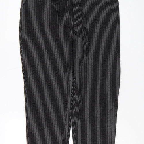Anna Rose Women's Black Striped Straight Trousers Size 14