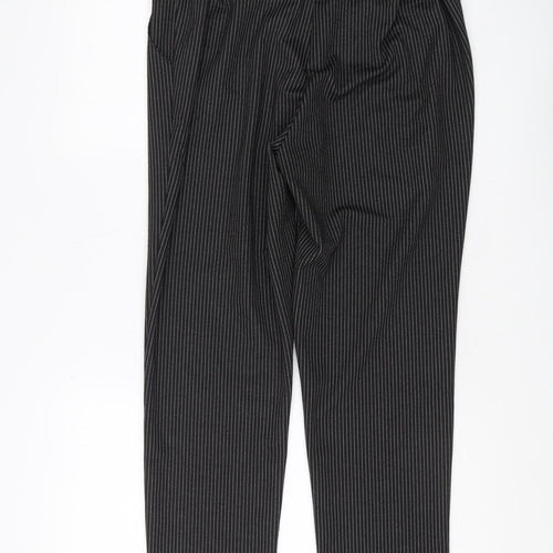 Anna Rose Women's Black Striped Straight Trousers Size 14