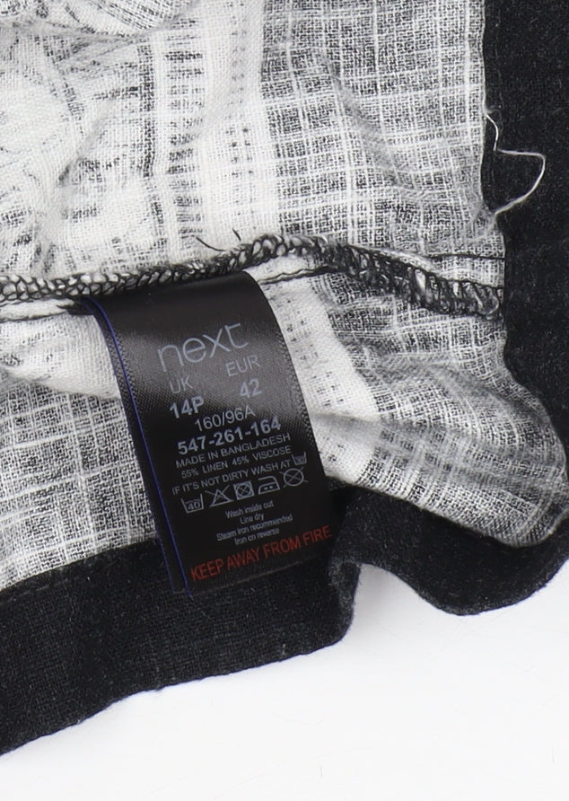 Next Women's Black Floral Petite Shift Dress Size 14P