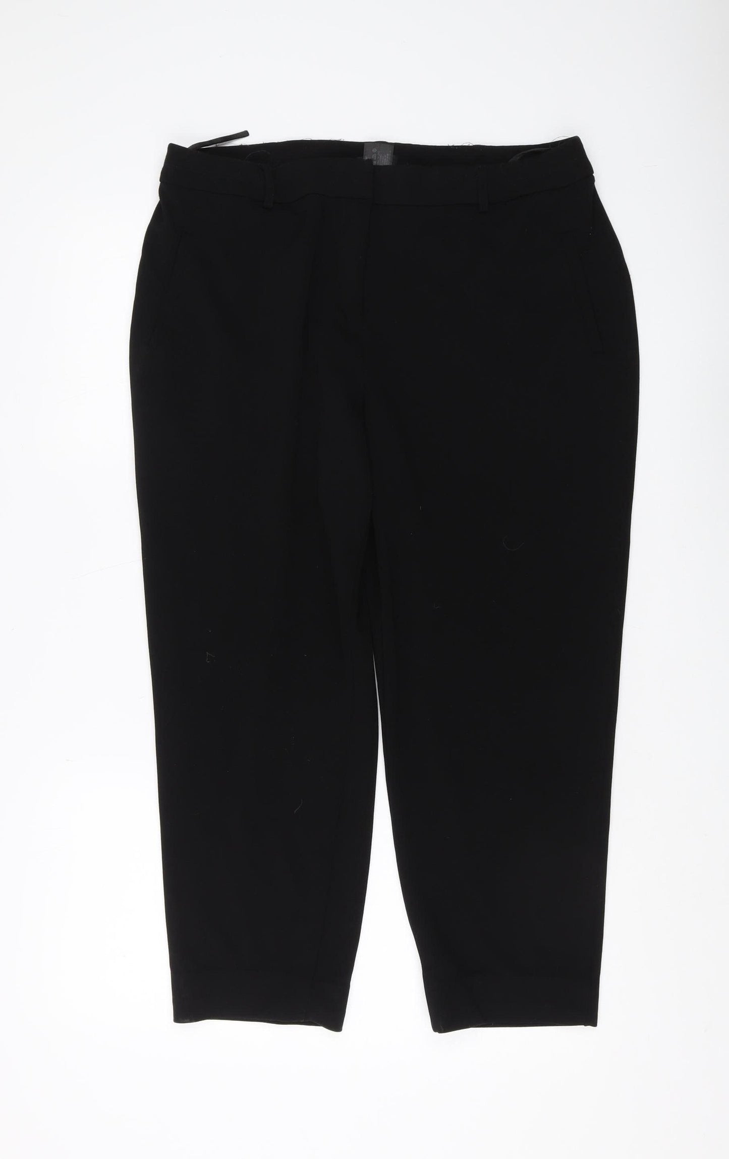 Roman Women's Black Cropped Trousers, Size 16