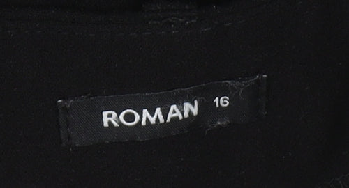 Roman Women's Black Cropped Trousers, Size 16