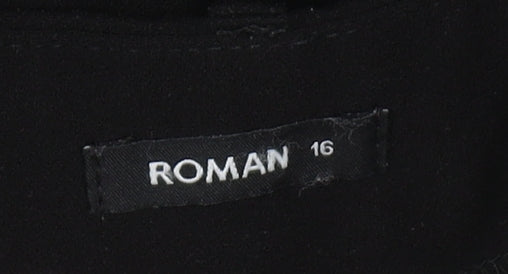 Roman Women's Black Cropped Trousers, Size 16