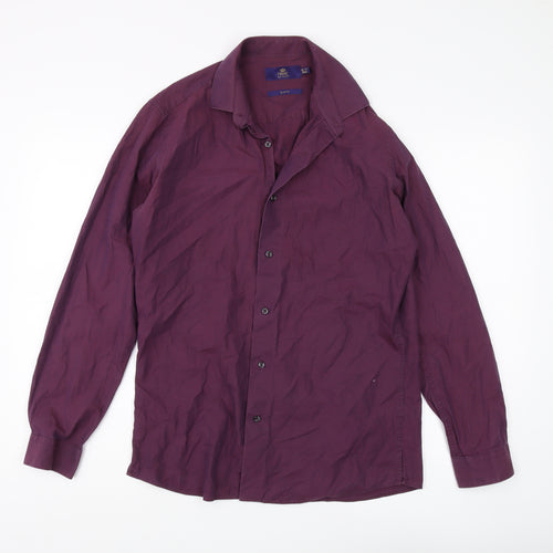 Next Men's Purple Slim Fit Long Sleeve Shirt