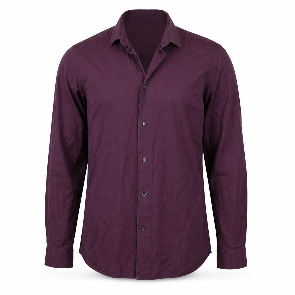 Front view of Next Men's Purple Slim Fit Long Sleeve Shirt